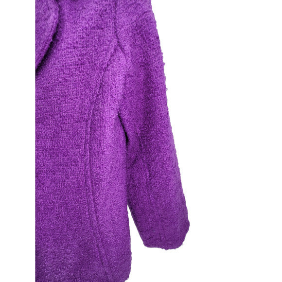 Vintage 70s Clelia Purple Boucle Wood Button Jacket Midi Straight Skirt Set Suit - Picture 11 of 17